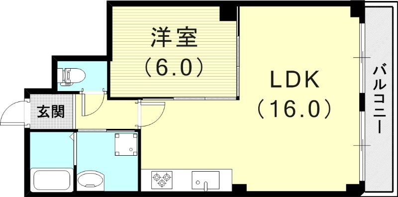 1LDK（46.48平米）システムキッチン・温水洗浄便座