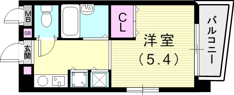 1R（22.50平米）エアコン・バルコニー・モニターホン