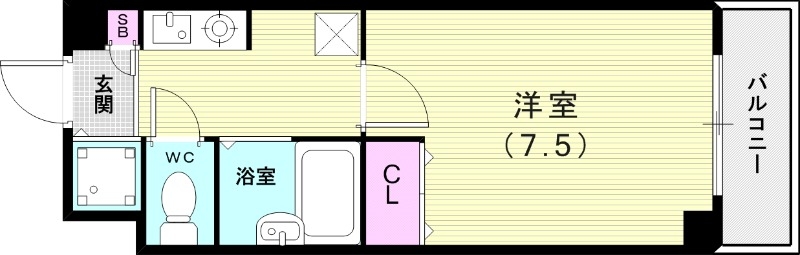 1K(23平米)オートロック・セパレート・室内洗濯機置き場