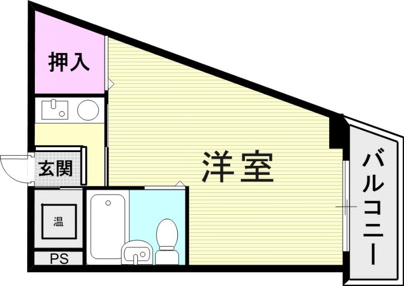 1Ｋ（２２.９４平米）二重サッシ・ユニットバス・押入・