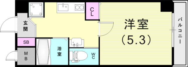 1K（19.14平米）独立洗面台・IH2口コンロ・エアコン
