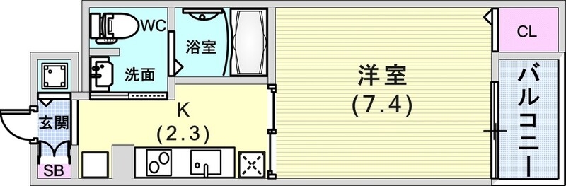1K（27.91平米）ネット無料・浴室乾燥機・追い焚き機能