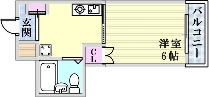 ゆったり1Kオートロック