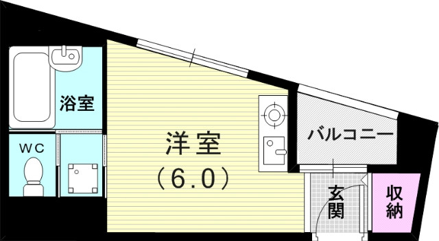 ワンルーム（２０．３６平米）エアコン・ガスコンロ・セパレート