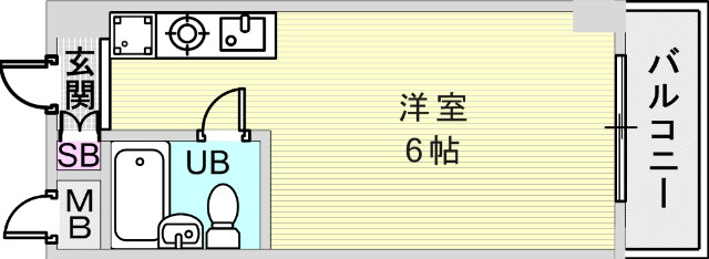 1R(18.56平米)室内洗濯機置場・下駄箱