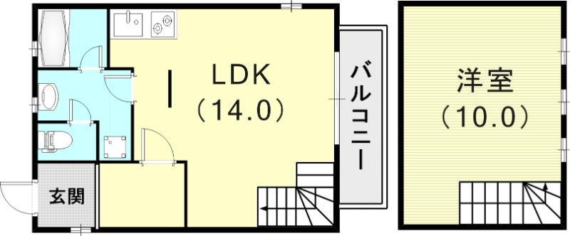 1LDK（52.25平米）ネット無料・駐車場付き・メゾネット