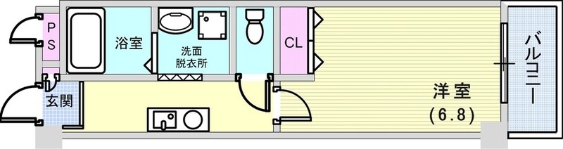 1K（25.51平米）独立洗面台・エアコン・室内洗濯機置場