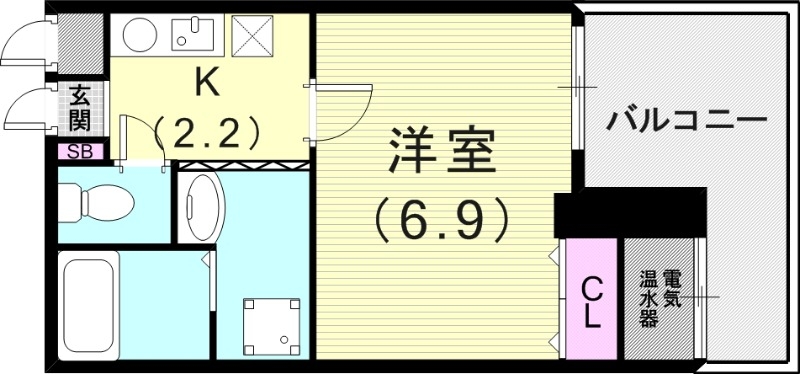 1K（23.13平米）エアコン・温水洗浄便座・モニターホン