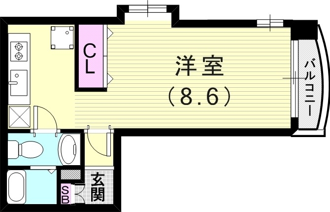 1R（28.4平米）ネット無料・エアコン・デザイナーズ・収納