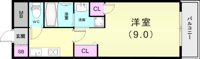 １Ｋ（27.90平米）オール電化・ＩＨコンロ・室内洗濯機置場