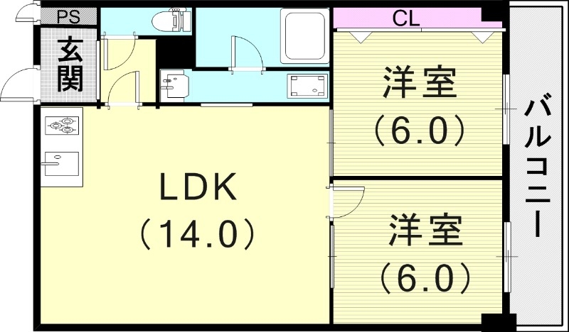 3DK（53.4平米）室内洗濯機置場・独立洗面台・宅配BOX