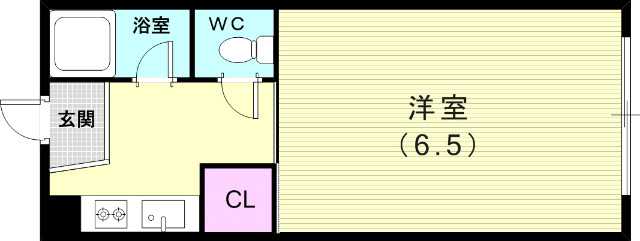1K（20平米）クローゼット・セパレート