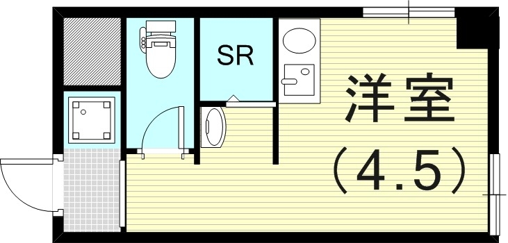 1R（16平米）シャワートイレ・室内洗濯機置場
