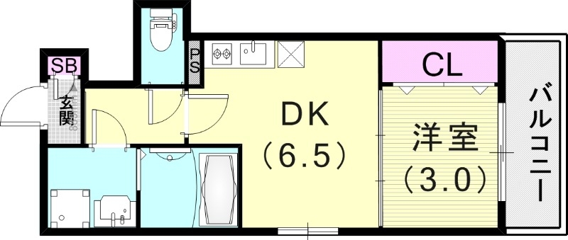 1DK（25.42平米）追焚付・浴室乾燥機