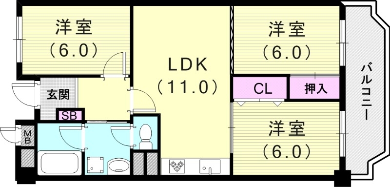 3LDK（66.15平米）トランクルーム・ペット可・収納
