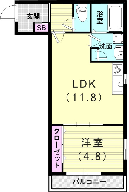 1LDK(40.37平米)システムキッチン・エアコン
