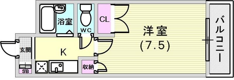 使いやすい1Kの間取りです。