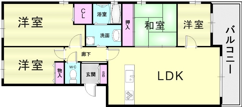 4LDK（83.09平米）システムキッチン・オートロック　