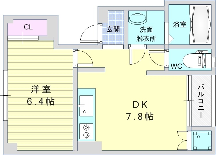 1DK（31平米）TVインターホン・独立洗面台・エアコン