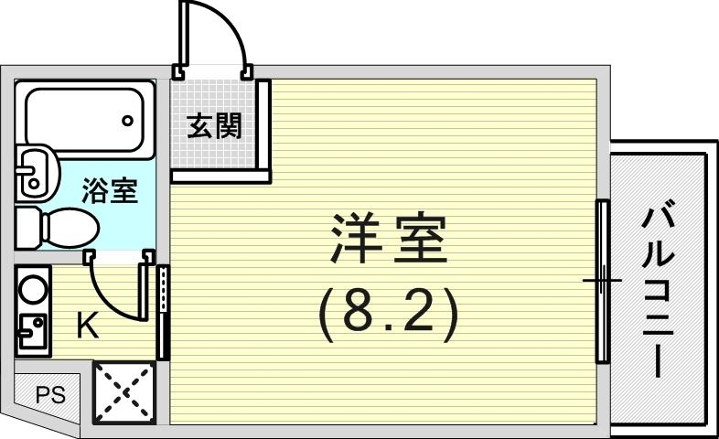 1K(18平米)エアコン・室内洗濯機置場・バルコニー・IH