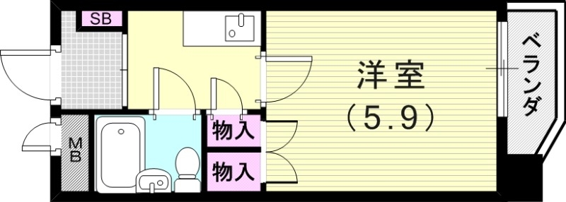 1K（18.22平米）モニターフォン・室内洗濯機置場