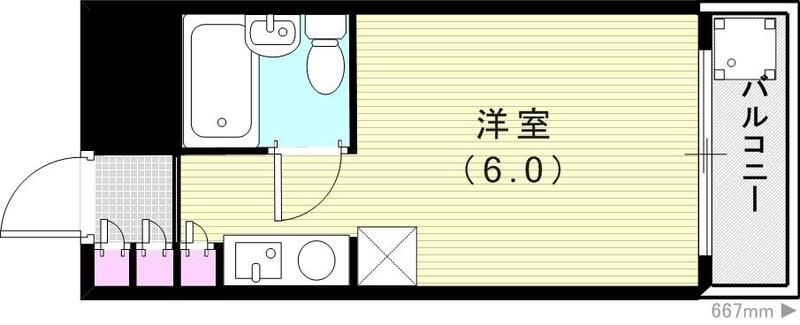 １R（１８平米）オートロック、TVモニタホン、家電付き、
