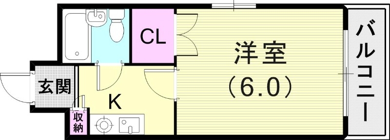 1R（18平米）家具家電付・エアコン