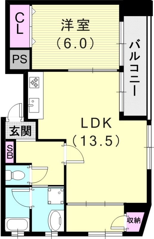 1LDK(60.13平米)システムキッチン・モニターホン