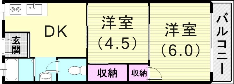 2DK（３６．０平米）リフォーム・南向き・収納2箇所