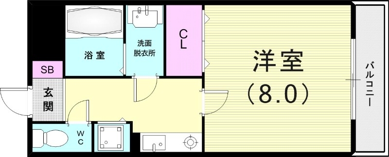 １Ｋ（30.0平米）独立洗面台・エアコン・室内洗濯機置き場
