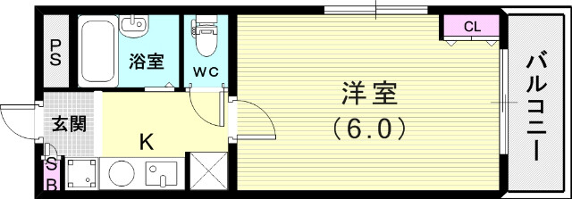 １Ｋ（19.02平米）オートロック・ミニキッチン・セパレート