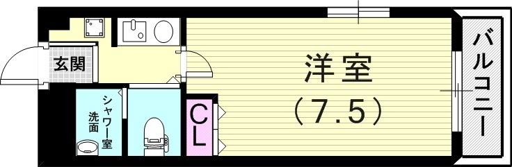 1K(20.47平米)シャワールーム・ドラム式洗濯機