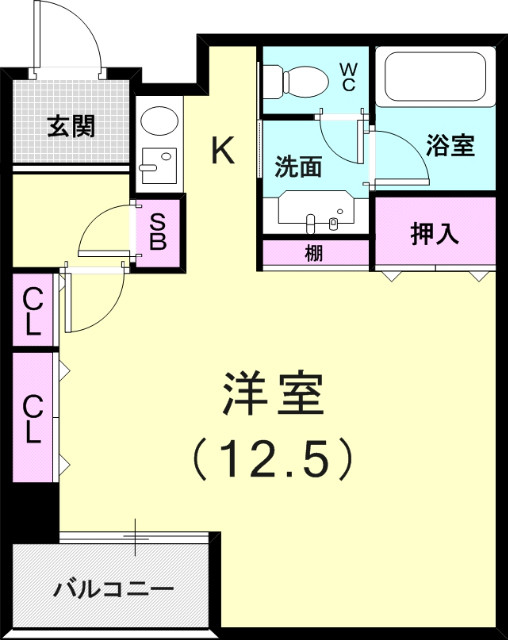 １R（４６.４６平米）家具、家電付き。フロントサービスあり