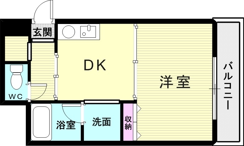 お一人暮らしの方には贅沢なくらいのスペースがありますよ。