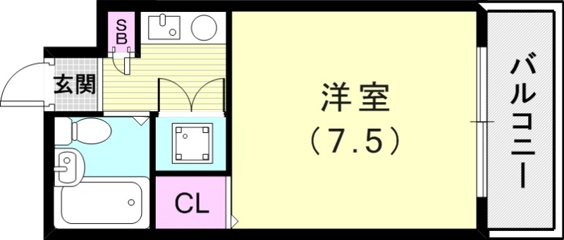 1K(20.35平米)エアコン・オートロック・室内洗濯機
