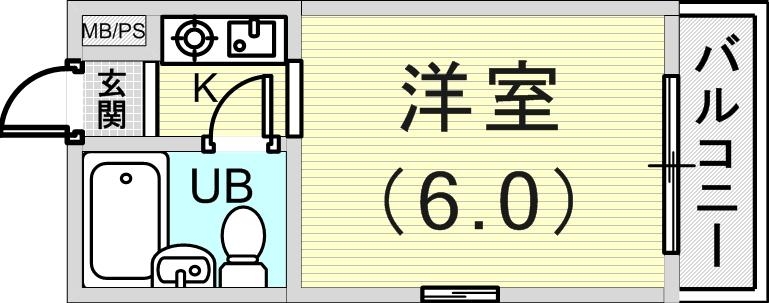 1K(16.5平米)オートロック付き、駅徒歩10分圏内