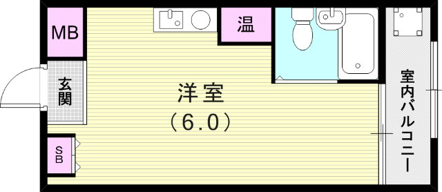 1R（15平米）エアコン・IHコンロ・オール電化・下駄箱