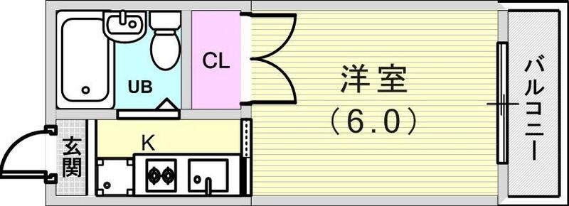 1K（18平米）エアコン・室内洗濯機置場・バルコニー・収納