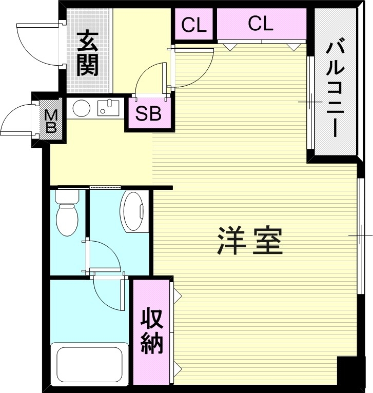1R（46.46平米）家具家電付き・ネット無料・食堂付・収納