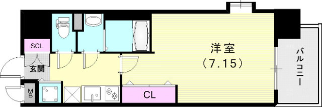 1K（25.05平米）システムキッチン・独立洗面台・収納