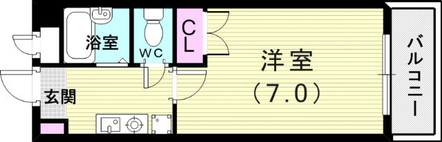 １K（１９.７１平米）ネット無料・エアコン・室内洗濯機置場