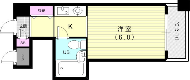 1K（18.2平米）下駄箱・収納・バルコニー・エアコン・UB