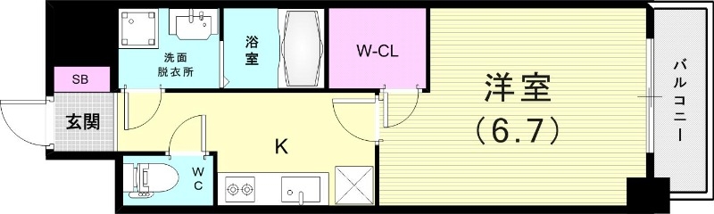 1K（25.73平米）エアコン・システムキッチン・浴室乾燥機