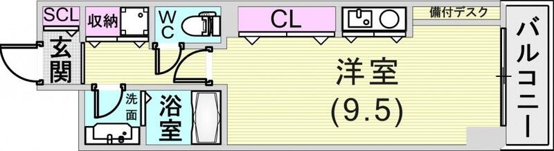 1R（29.45平米）独立洗面台・収納・モニタ付インターホン