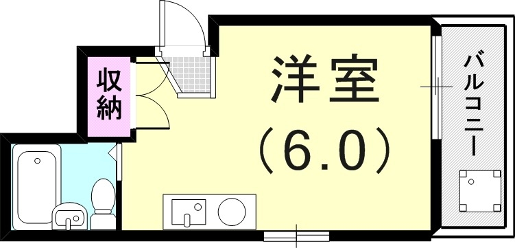 1R(16.41平米）3点ユニット・モニターフォン