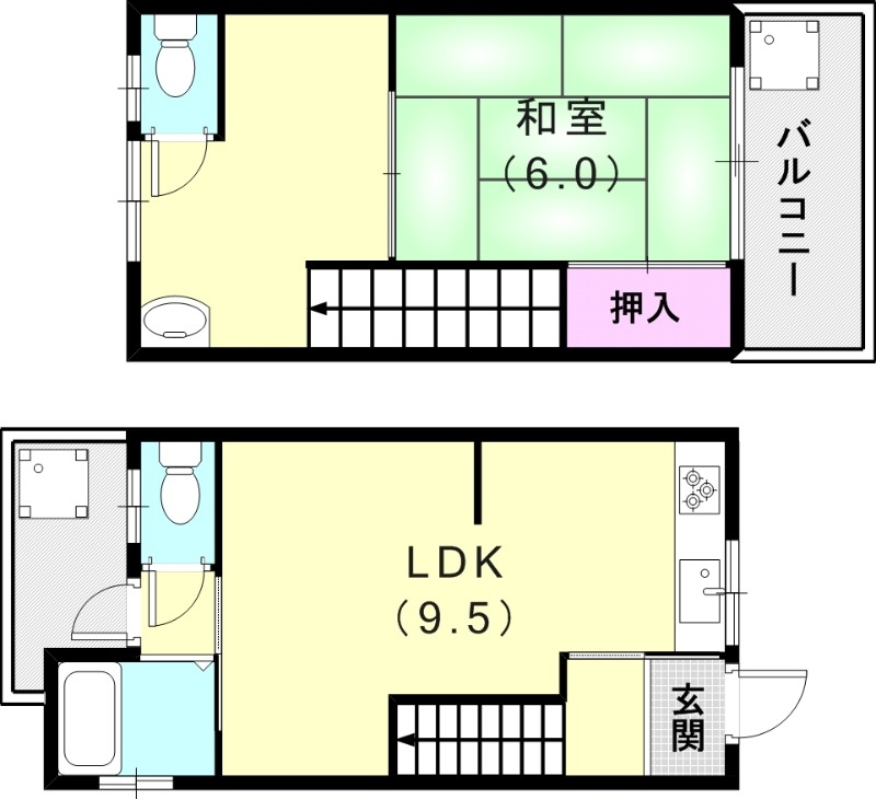 1LDK（47.92平米）システムキッチン・モニターホン