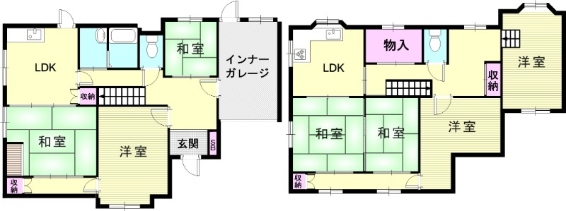 7SLDK（203.76平米）リビング2室・和室・収納・和室