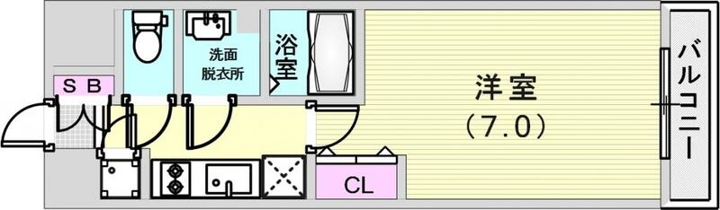 使いやすい1Kの間取りです