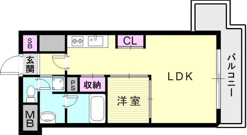 1LDK（36.85平米）独立洗面台・室内洗濯機置場・収納
