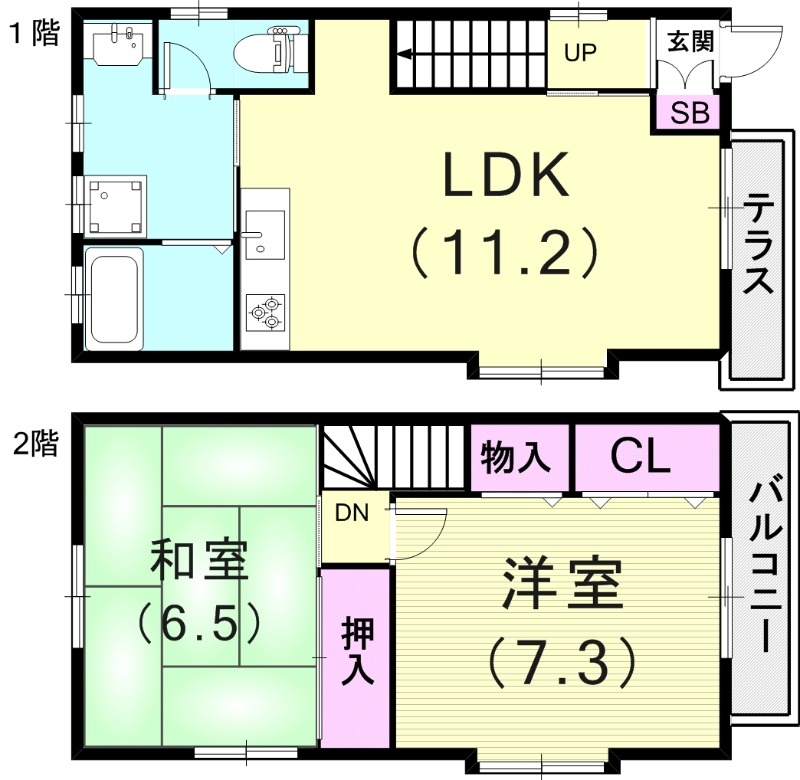 2LDK（18.9平米）システムキッチン・モニターフォン